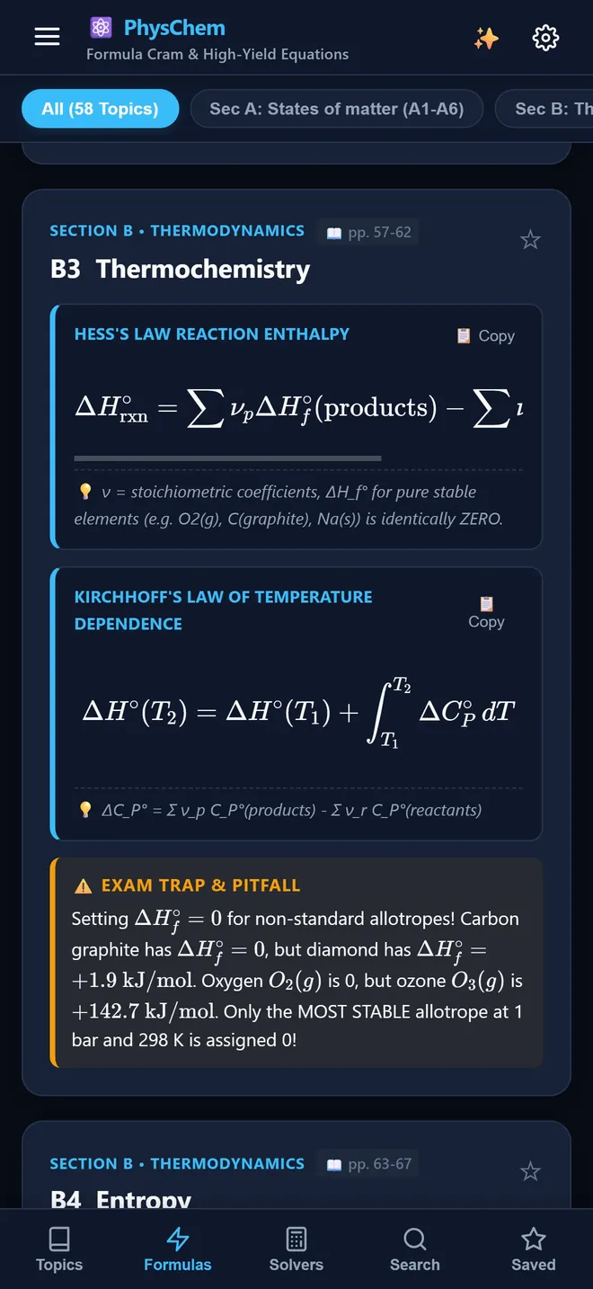 YlemBit Physical Chemistry Mobile Notes Interface Screenshot