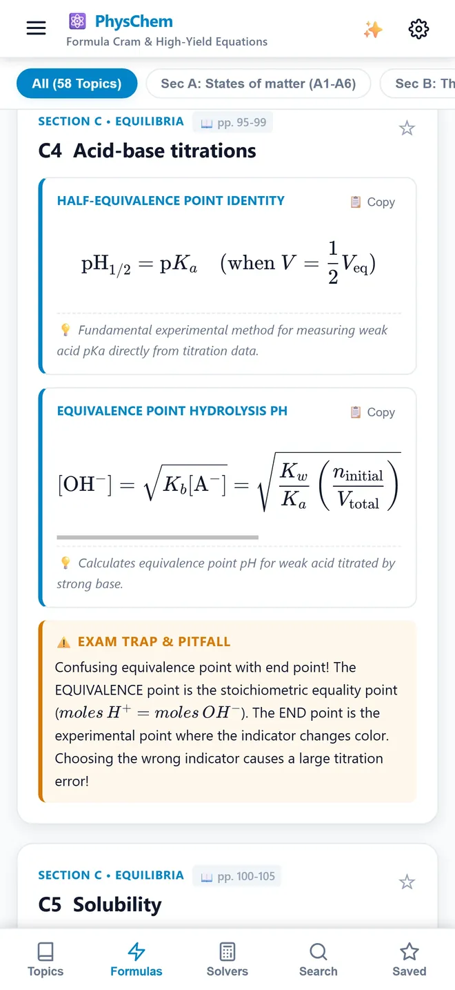Electrochemistry Equation Breakdown Matrix
